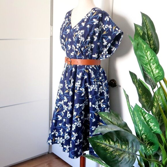 Floral Blue Midi Dress - Picture 13 of 16